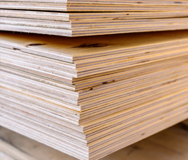 Image showing sheets of stacked plywood in lumberyard