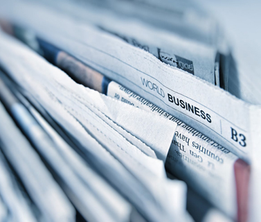 Image showing a stack of newspapers
