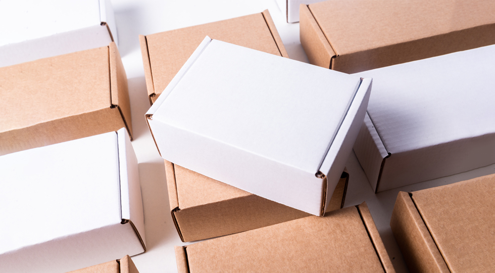 White and brown cardboard boxes